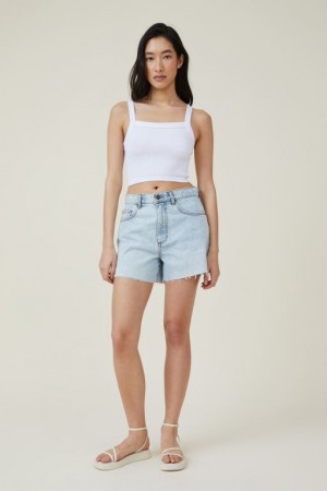 Cotton On Seamless Nelly Straight Neck Women's Tanks White | NBCWzMSm9GY