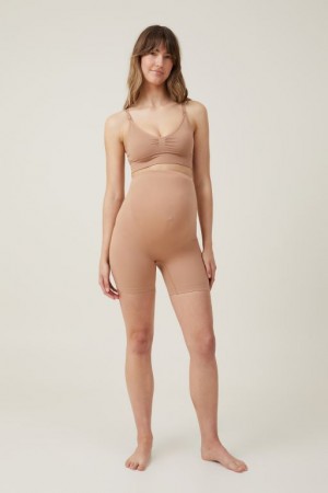 Cotton On Seamless Sculpting Short Women's Maternity Wear Maple | mFFesX8J8cL