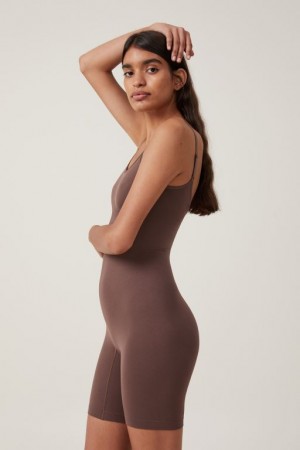 Cotton On Seamless Shapewear Bodysuit Short Women's Bras Espresso | 6NOvX7RMRmU