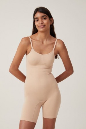 Cotton On Seamless Shapewear Bodysuit Short Women's Bras Frappe | DRJbi8XqRwQ