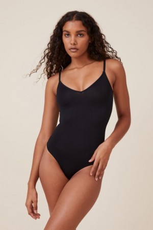 Cotton On Seamless Shapewear Smooth Bodysuit Women's Bras Black | u5vRqmNhTVR