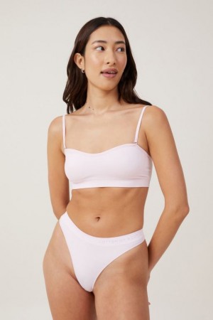 Cotton On Seamless Sweetheart Padded Bandeau Women's Bras Rose | zAIuqo7otY8