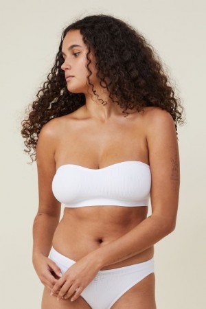 Cotton On Seamless Sweetheart Padded Bandeau Women's Bralette White | 9f6fVPkSJz7