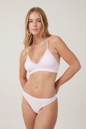 Cotton On Seamless Triangle Padded Bralette Women's Bras Rose | uwEBmtEknio