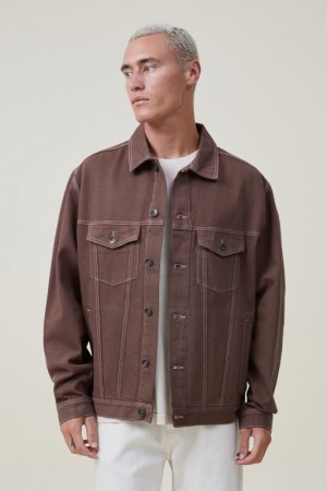 Cotton On Seattle Trucker Men's Jackets Brown | v5w2GYBqZvx