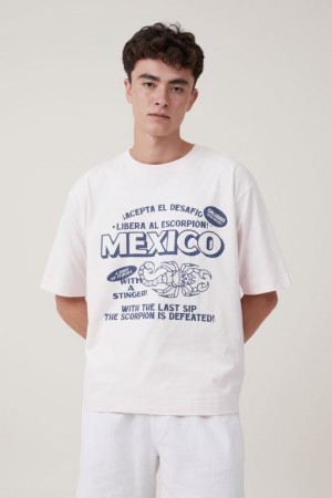 Cotton On Short Fit Men's Graphic T-Shirts Frosting | 1igcCswe6vv