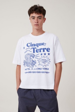 Cotton On Short Fit Men's Graphic T-Shirts White | kGebiZdUZb2