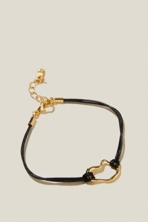Cotton On Single Bracelet Women's Jewellery Gold Black | 881KIoedLQt