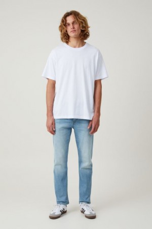 Cotton On Slim Straight Men's Jeans Blue | Wq2r5D5ZgDN