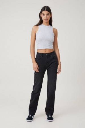 Cotton On Slim Straight Women's Jeans Black | p4npnoMe9Pv