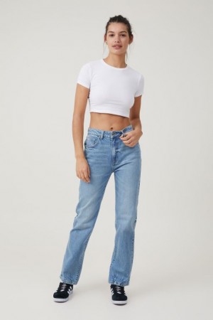 Cotton On Slim Straight Women's Jeans Blue | yoGf5C9mnZH