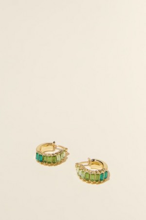 Cotton On Small Hoop Earring Women's Jewellery Gold Green | TJPcl7Q60kj
