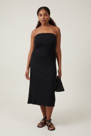 Cotton On Snow Tube Women's Maxi Dress Black | 65KyvFasvWL