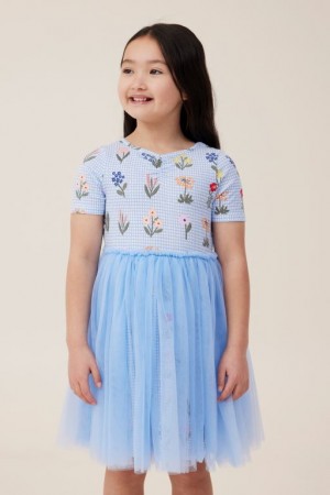 Cotton On Sophia Up Girls' Dress Blue | GkP1Kjqjvjj