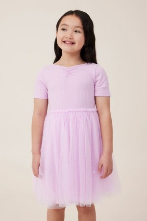 Cotton On Sophia Up Girls' Dress Purple | luvCgSoTGF3