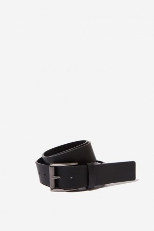 Cotton On Square Buckle Pu Men's Belts Black | 7928JKG1Fvq