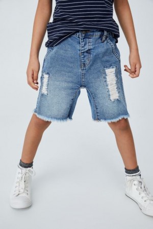 Cotton On Straight Fit Boys' Shorts Blue | lKzTMj9W6YU