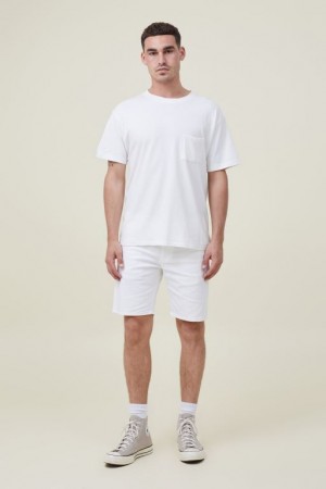 Cotton On Straight Men's Shorts Ecru | Ih2SP9U7tMr