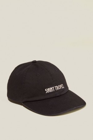 Cotton On Strap Back Dad Men's Caps Black | 4h7NwWYZjti