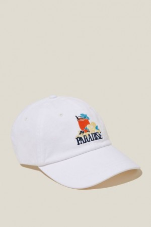 Cotton On Strap Back Dad Men's Caps White | ZqS57l33znS