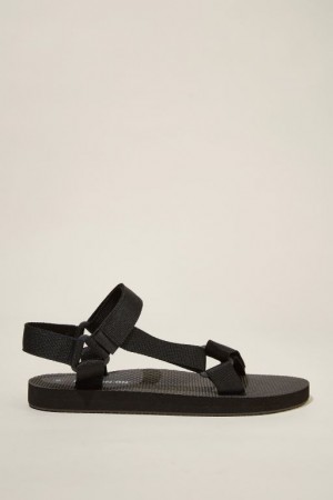 Cotton On Strap Men's Sandals Black | PHMJ5ZY4Gcy