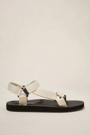 Cotton On Strap Men's Sandals Ecru | SqHQr0848LL