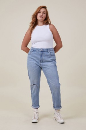 Cotton On Stretch Mom Jean Women's Pants Blue | YxvGyrB8B2k