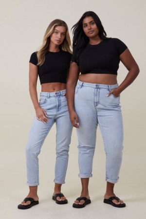 Cotton On Stretch Mom Jean Women's Pants Blue | lOy0BRjqv8m
