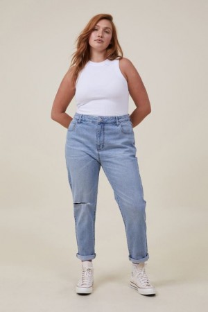 Cotton On Stretch Mom Women's Jeans Blue | nhGHV9oYaQ0