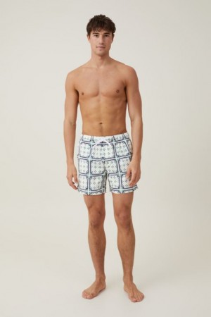 Cotton On Stretch Swim Men's Shorts White | OIFoOMsy7DP
