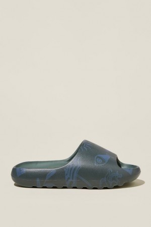 Cotton On Sunny Beach Slide Girls' Sandals Green | CFLdGAKeahD