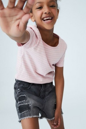 Cotton On Sunny Denim Girls' Shorts Black Wash | Oxx5Ircuvde