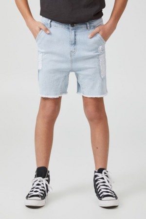 Cotton On Super Straight Fit Boys' Shorts Light Blue | PIeMpxBXt1I