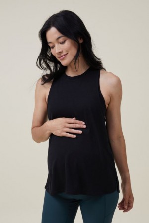 Cotton On Tank V2 Women's Maternity Wear Black | rQQb3mOMyBP
