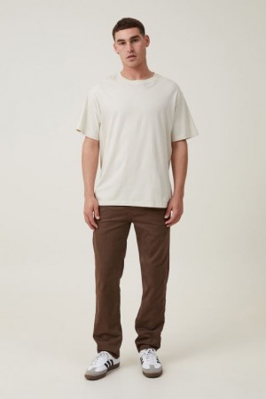 Cotton On Tapered Skinny Chino Men's Pants Chocolate | Dgitq7arCo3