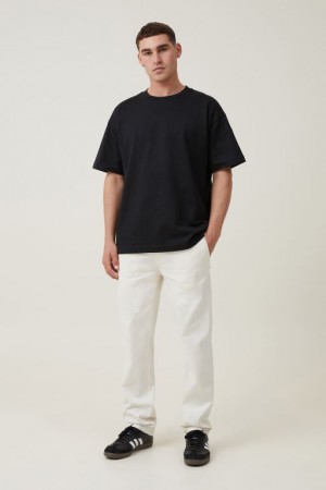 Cotton On Tapered Skinny Chino Men's Pants Ecru | TXO6w8O1UJE