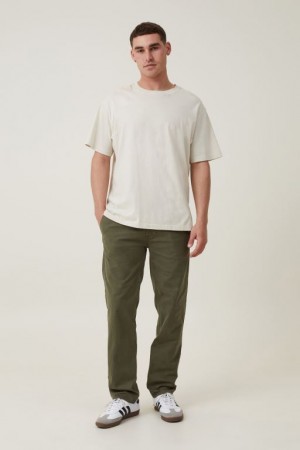 Cotton On Tapered Skinny Chino Men's Pants Olive | X41JhPhA56T