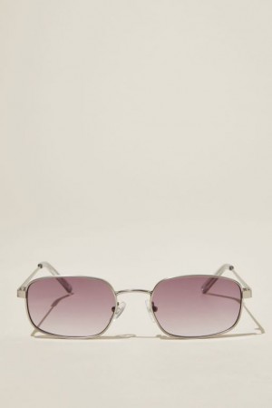 Cotton On Taylor Metal Women's Sunglasses Silver / Purple | dTFYR1TtRNd