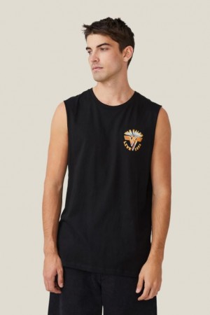 Cotton On Tbar Collab Muscle Men's Graphic T-Shirts Black | gN3liCHkQ3U