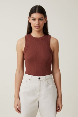 Cotton On The 91 Women's Tanks Brown | T7xeJ5nwc98