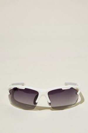Cotton On The Accelerate Polarized Men's Sunglasses White / Grey | UXKsmVYWhZM