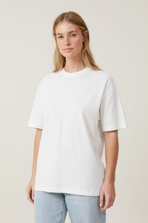 Cotton On The Boxy Oversized Women's T Shirts White | FITQ7i7Hv2J