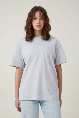 Cotton On The Boxy Oversized Women's T Shirts Grey | K0s2oZ4lj2W