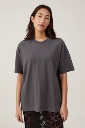 Cotton On The Boxy Oversized Women's T Shirts Deep Grey | pGIq0037u7u