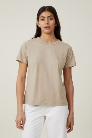 Cotton On The Classic Organic Women's T Shirts Grey Brown | 23L1pwUxttI