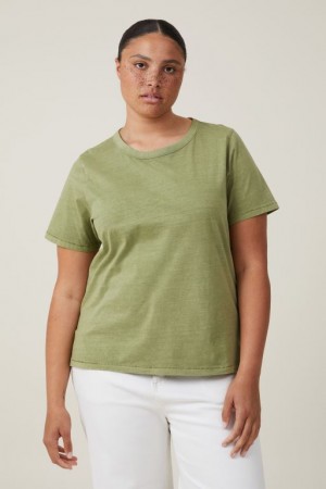Cotton On The Classic Organic Women's T Shirts Khaki | OsTQdiWg20G