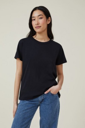 Cotton On The Classic Organic Women's T Shirts Black | ZfPyGXmlTx5