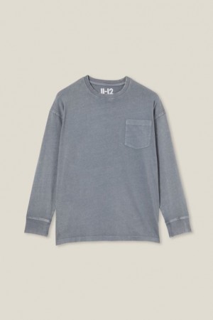 Cotton On The Eddy Essential Long Sleeve Boys' T Shirts Grey Wash | 1E4qjq3zOLS
