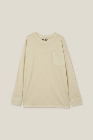 Cotton On The Eddy Essential Long Sleeve Boys' T Shirts Wash | DQaWcDd0WeR