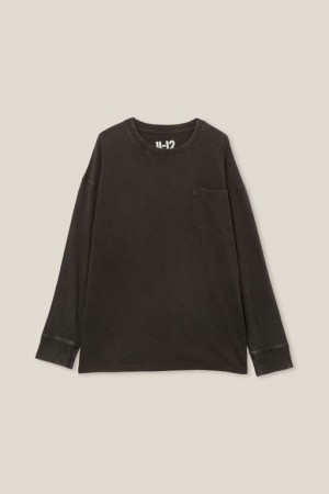 Cotton On The Eddy Essential Long Sleeve Boys' T Shirts Wash | n8tK2bqUO50